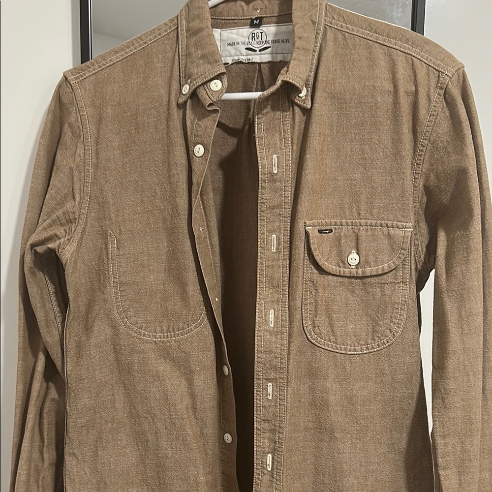 Rogue Territory Brown Casual Button Down Shirt